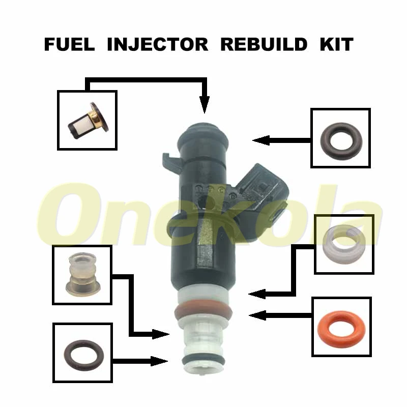 

Fuel Injector Service Repair Kit Filters Orings Seals Grommets for Honda Acura 2.4L 16450-RAD-L61 16450-RNN-A01