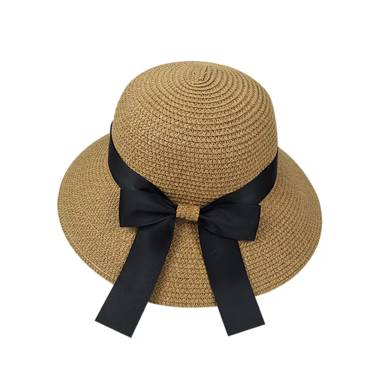 Women Wide Brim Straw Sun Hat Floppy Foldable Bucket Cap UPF 50+ Summer Beach Panama Hats Free Shipping