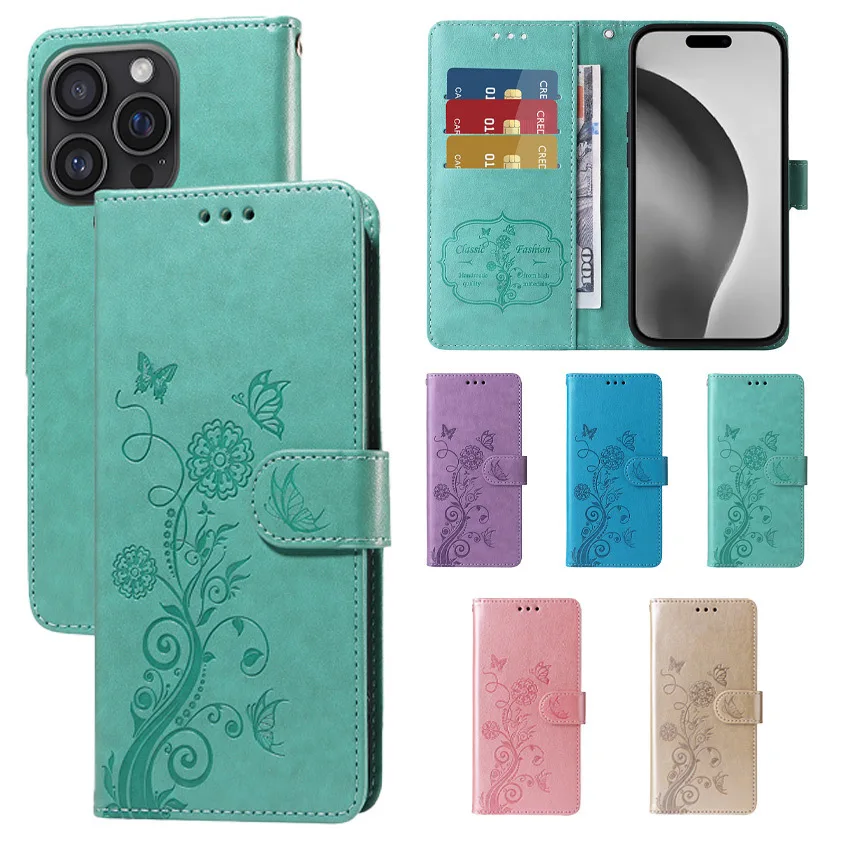 Флип-чехол с бабочкой и цветами для Honor X6S X6 X60i X6A X6B X7B X7A X7 X8B X8A X8 X9B X9A X9 X20 X30 X30i X40 Plus GT