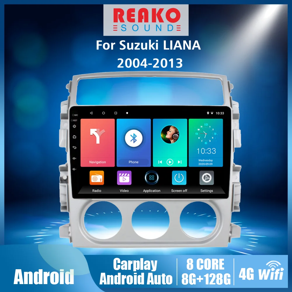 

9 дюймовый 2.5D 2 Din Android 4G Carplay навигатор GPS для Suzuki LIANA 2004-2013 мультимедийный плеер с рамкой