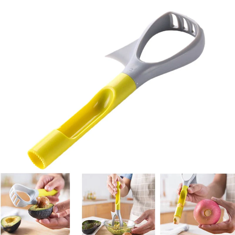 

5 In 1 Avocado Slicer Plastic Pear Apple Core Remover Multifunction Portable Fruit Vegetable Masher Peeler Kitchen Gadgets Tools
