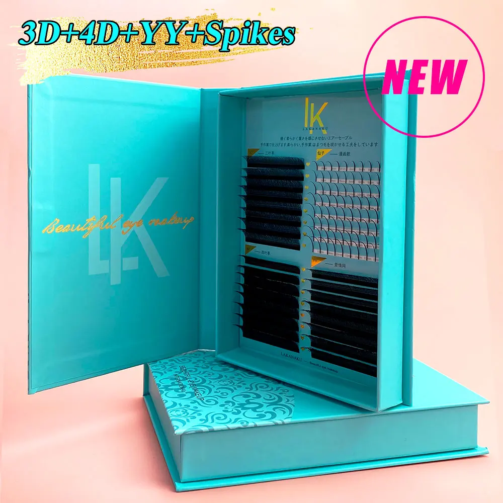 

LAKANAKU Spikes/Y/3D/4D/W/Premade Fan Wispy Lashes Extension Individual Volume Eyelash Soft Fairy Makeup Eyelashes Volume Cilia