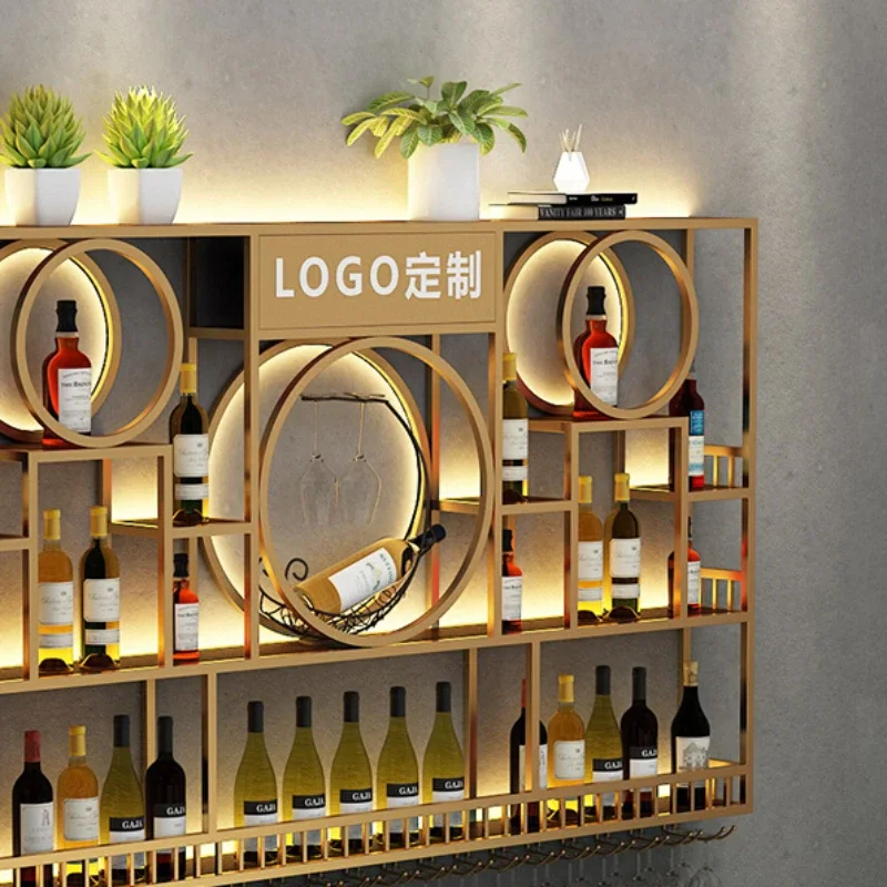 Винный бар витрина для виски мебельная полка хранения настенный современный