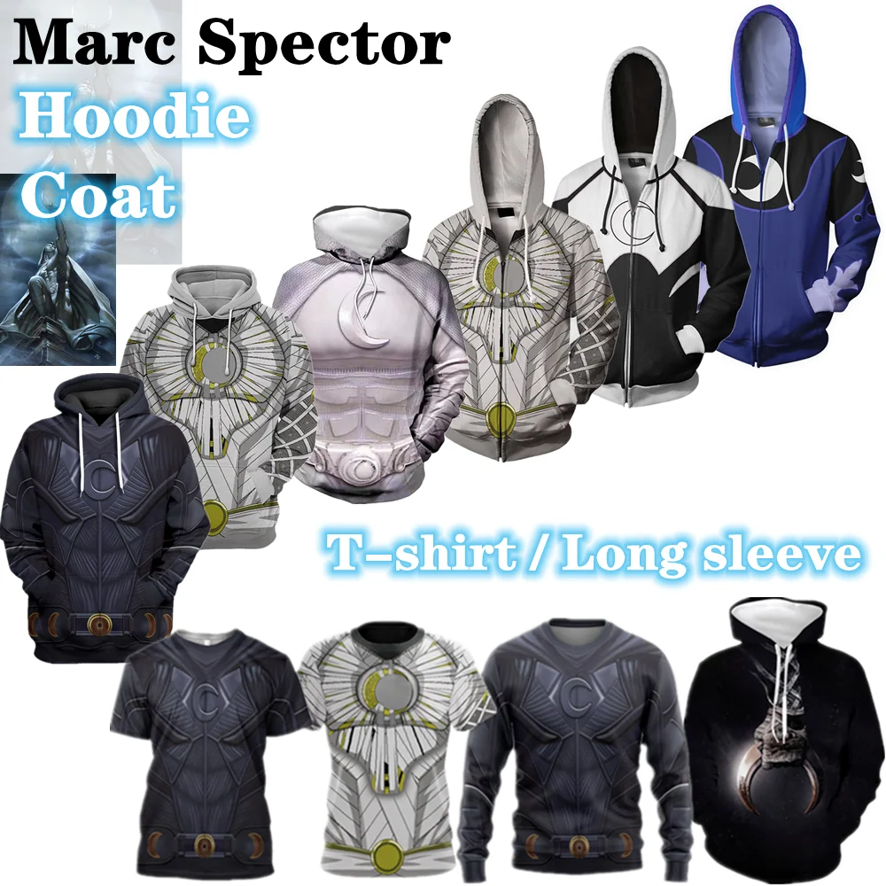 

Marc Spector Movie Hoodie Moonlight Knight Cosplay Sweatshirts Zipper Coat Autumn Winter Long Sleeve Jacket Halloween Clothing