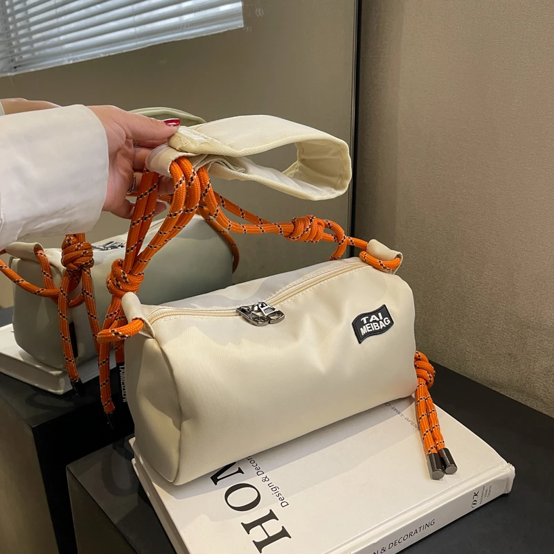 Fashion Women Shoulder Bags Casual Canvas Crossbody Bag Brand Designer Youth Messenger Bag Simple Solid Color Nylon Handbags Sac