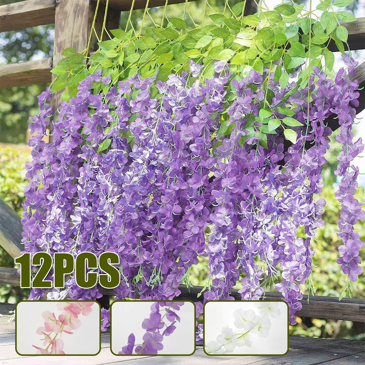 

12 шт. искусственных элементов, подвесная Гирлянда для свадебной вечеринки, Виноградная лоза, украшение для сада и дома