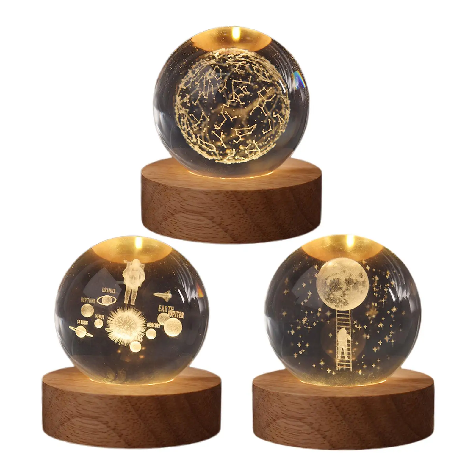 

Night Light Wooden Base Bedside Lamp Warm Lighting Modern Table Lamp 3D Love Table Lamp for Office Desk