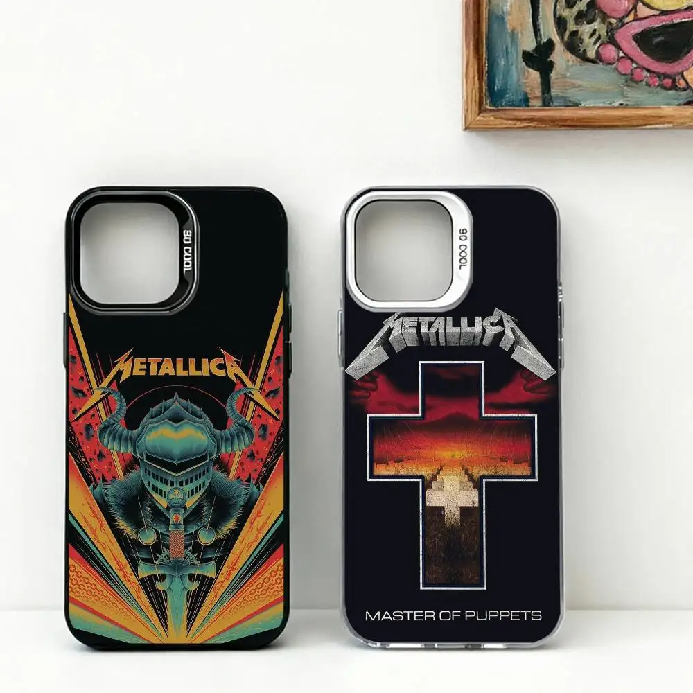Фото Чехол для телефона M-Metallica Fashion Rock Band для iPhone 17, 16, 15, 14, 13, 12, 11 Plus, Pro Max, XS, цветной серебристый чехол-накладка №1