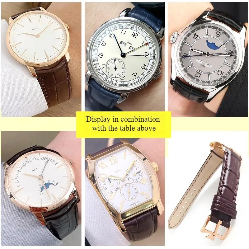 Фото Кожаный ремешок для часов Vacheron Constantin, ремешок из кожи аллигатора FIFTYSIX PATRIMONY TRADITIONNELLE, кожаный ремешок №2