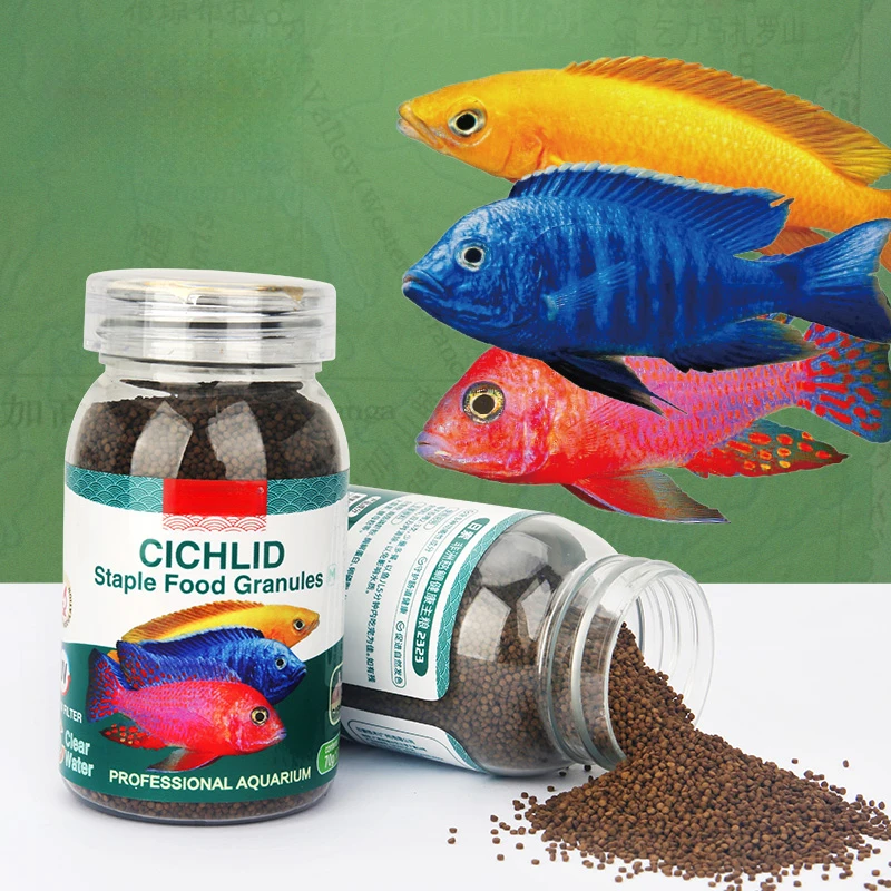 Фото 100 мл 70 г научные пропорциональные скобы пищевые гранулы Cichlid рыбный корм содержит аллицина №2