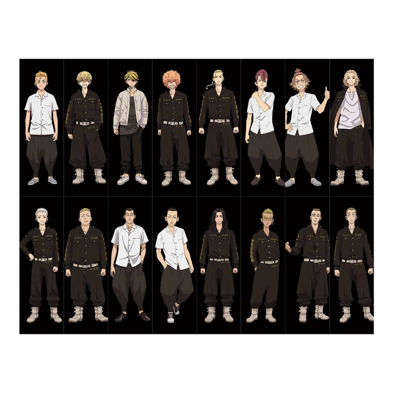 

16 Pcs/Set Anime Tokyo Revengers Paper Bookmark Anime Characters DIY Cartoon Book Markers Message Card Gift Stationery
