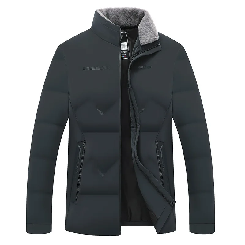 New Autumn/Winter 2022 90 White Eiderdown Solid Color Standing Collar Down Jacket Light Down Jacket with Thick Men's Coat