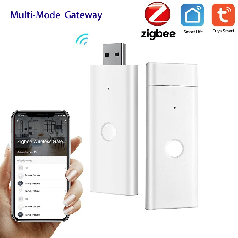 

Tuya ZigBee 3.0 wireless multimode USB gateway smart home app remote control Smart Zigbee Bridge SmartLife APP Work With Alexa