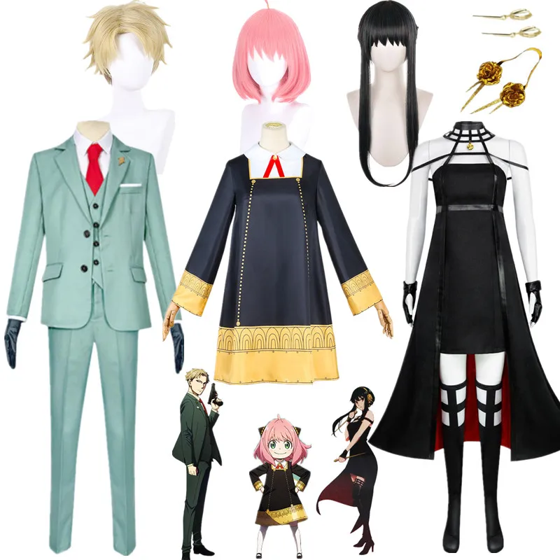 Anime Spy X Family Yor Forger Anya Cosplay Costume Dress Killer Twilight Loid Forger Suit Halloween Party Clothes