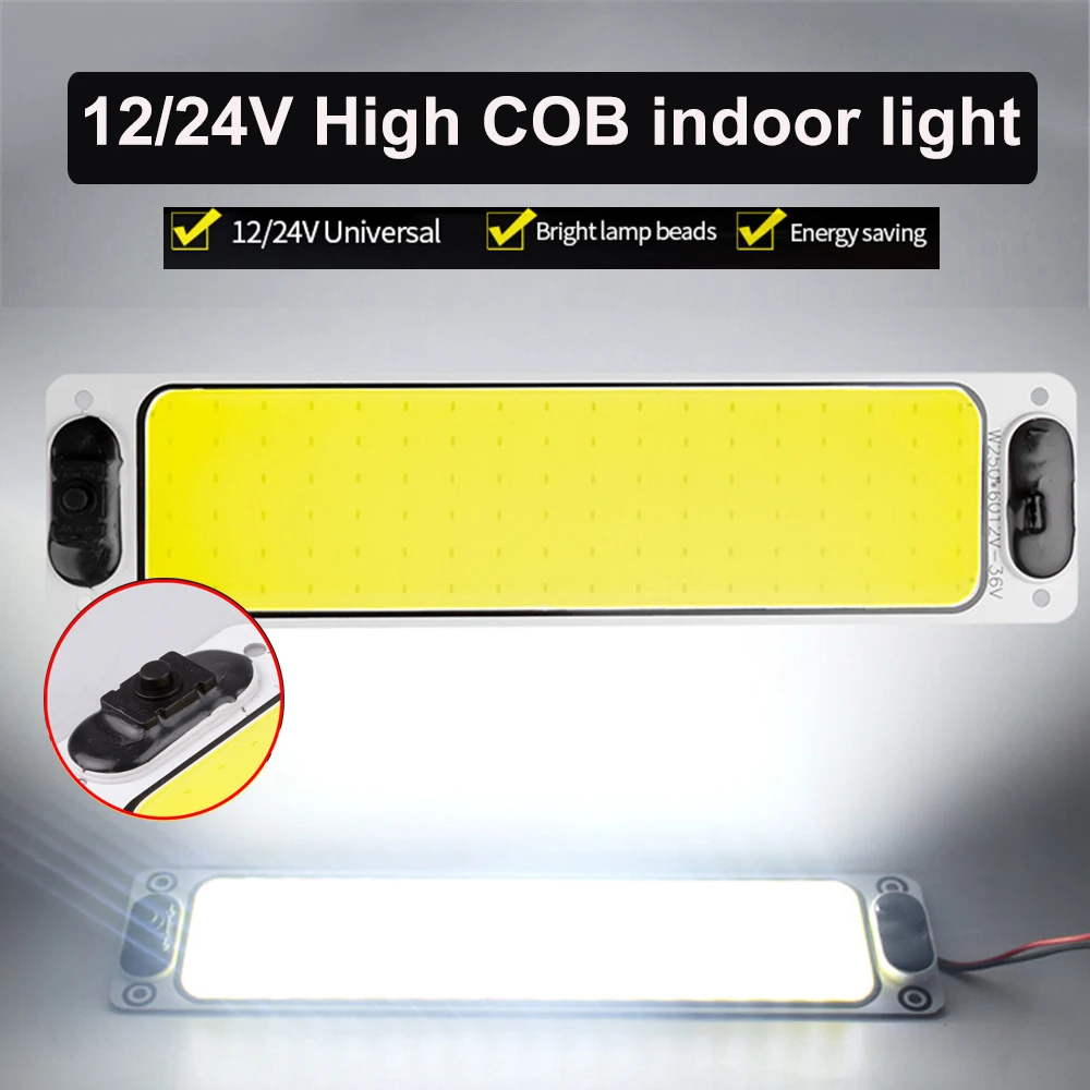 

Автомобильный внутренний свет 96SMD светодиодный 12В 24В белый COB индикатор светодиодная панель купольная лампа Водонепроницаемая самоклеящая...