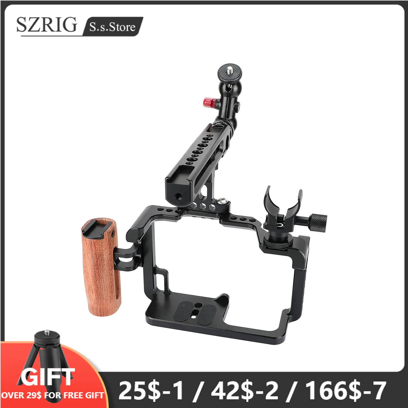 

SZRIG Panasonic GH5 Защитная Броня полная Рамка (эксклюзивное использование) с верхней рукояткой и шариковой головкой 1/4 "винтовое крепление