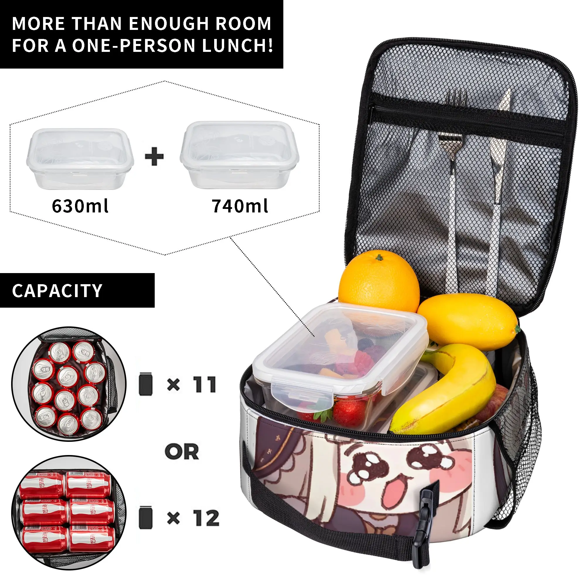 Фото Термосумка для обедов Insulated Lunch Tote Bag Trickcal C-Chibi Go Games, аксессуары для хранения, коробка для еды, новый термоизолированный ланч-бокс для школы №4