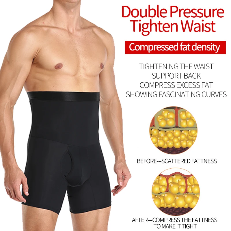 Men Tummy Control Shorts Body Shaper Compression High Waist Trainer Belly Tummy Control Slimming Shapewear Boxer Underwear