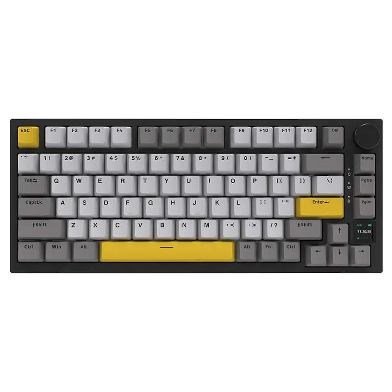 Фото Клавиатура Ajazz Ak820pro, беспроводная механическая клавиатура, игровая клавиатура, Bluetooth, три режима, индивидуальная раскладка 75, горячая замена, черный Jue №5