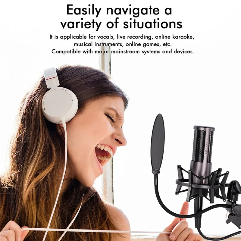 Free Shipping Yanmai X2 Usb Condensador Microfone Gamer Studio Mic Podcast Microfono Music 3.5mm Metal With Arm Stand enlarge