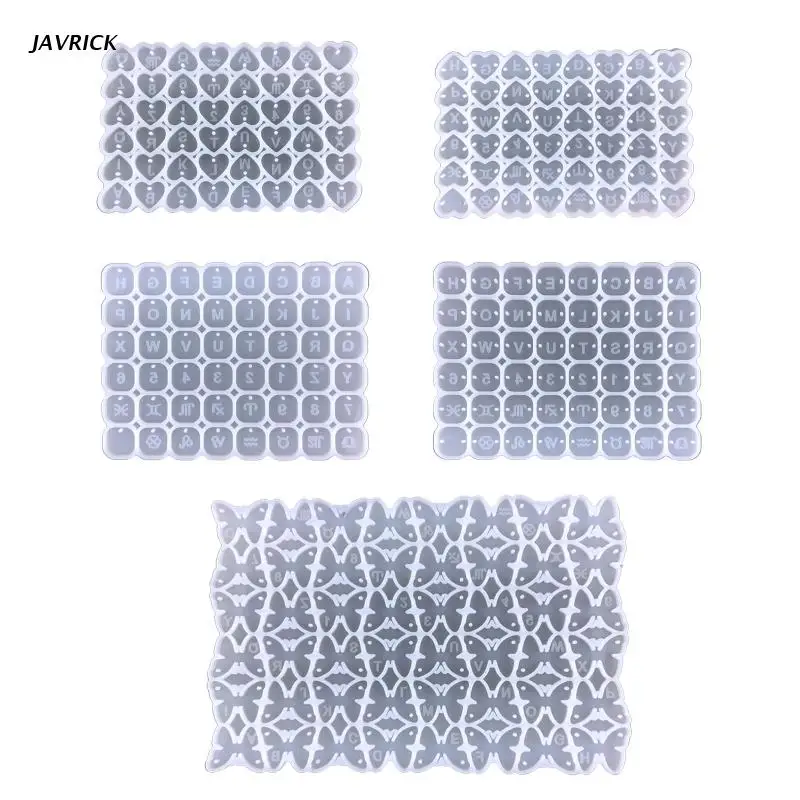 

Глянцевая силиконовая подвеска в виде сердца с цифрами и буквами