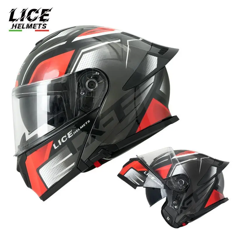 Мотоциклетный шлем с откидной двойной линзой гоночный внедорожный мужской Cascos