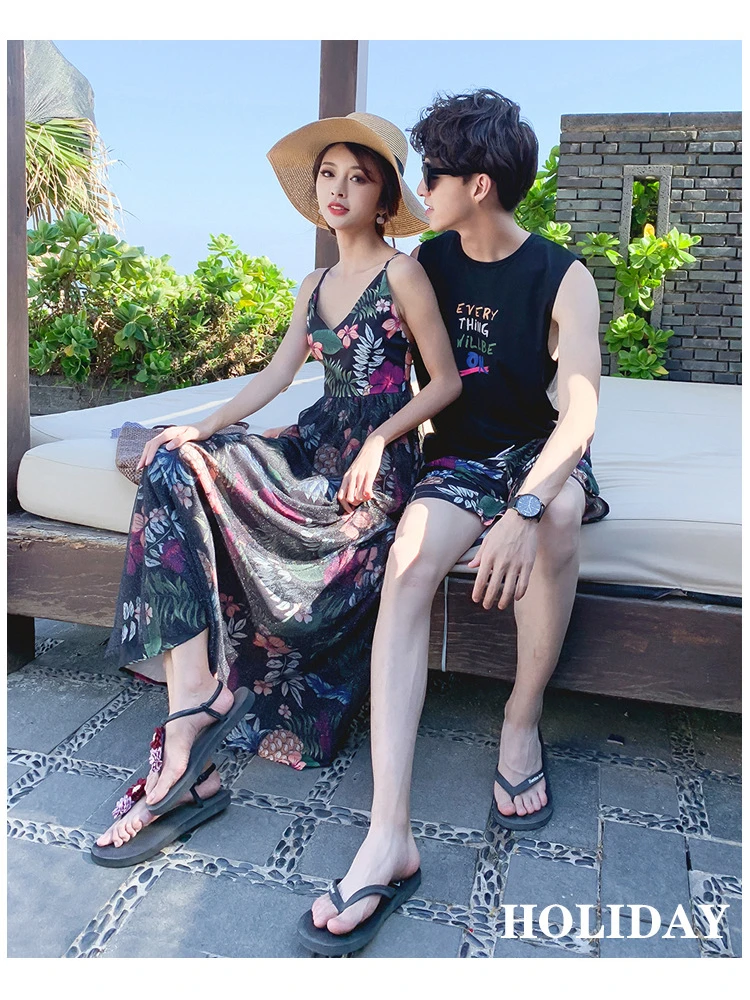 Одежда для пар новые летние товары мужское и женское пляжное праздничное платье