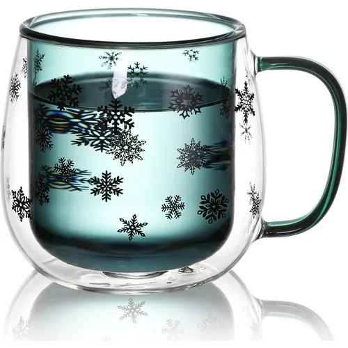 Посуда Linan из двойного стекла/Настенная стеклянная чашка новогодняя кружка для