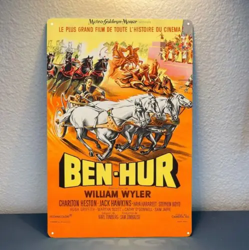 Металлический плакат из фильма Бен-Хур шарлтон гестон жестяной знак 20x30 см
