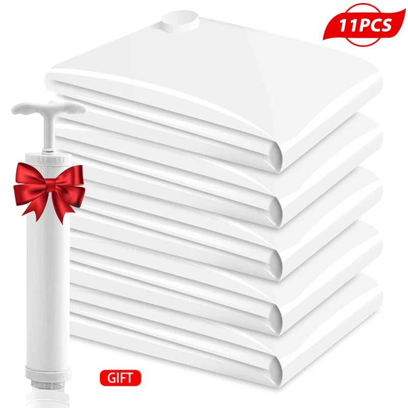 

11Pcs Vacuüm Opbergtas Met Klep Thuis Opslag Organisator Opvouwbare Kleding Zak Seal Compressed Reizen Saving Pakket