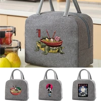fresh cooler bags portable zipper thermal lunch bags for women convenient lunch box tote japan print food handbags bento pouch