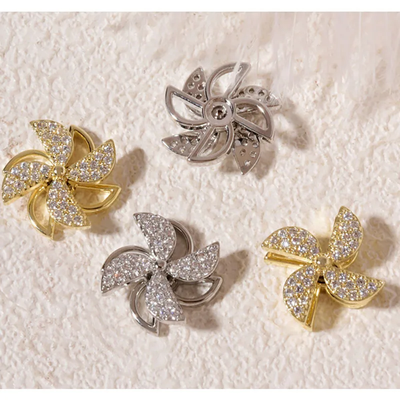 

1Pc Rotatable Windmill Zircon Nail Art Decoration 3D Diamond Crystal Spin Luxury Jewelry Rotating Windmill Design Manicure Acces