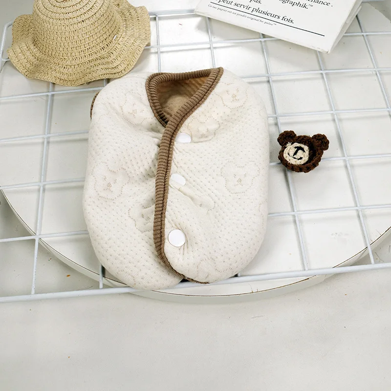 Новинка зимняя одежда для домашних животных жилетка с медведем собак хлопковая