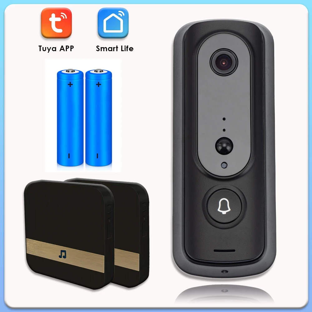 Tuya Video Doorbell Camera WiFi 1080P Door Bell Camera Smart Home Outdoor Security Wireless Rechargeable Battery Intercom