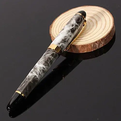 

Jinhao X450 Luxury Quality Pen Brown Marble Chunky Medium Flex Nib Fountain Pen Golden 13mm Metal Pen Stationary Supplies