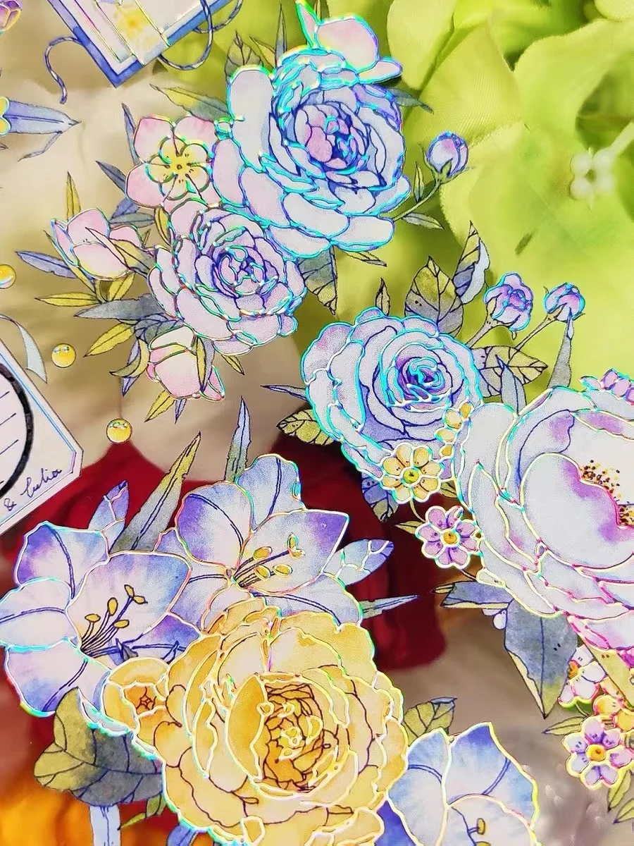 Встреча Paeonia лактифлора оболочка блестящая Васи ПЭТ лента для изготовления карт своими руками