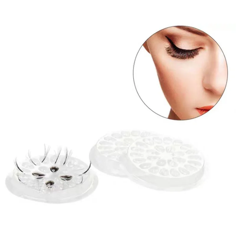 

100Pcs Disposable Eyelash Glue Pallet Eyelash Extension Glue Pads Stand Eyelash Plastic Transparent Glue Holder Glue Gasket