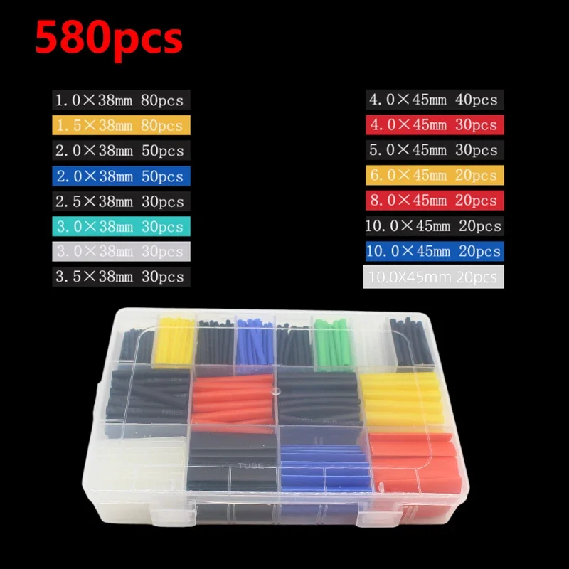 

2:1 термоусадка, набор термоусадочных трубок, полиолефин, изолированная термоусадочная втулка для подключения проводов и защиты линий передачи данных