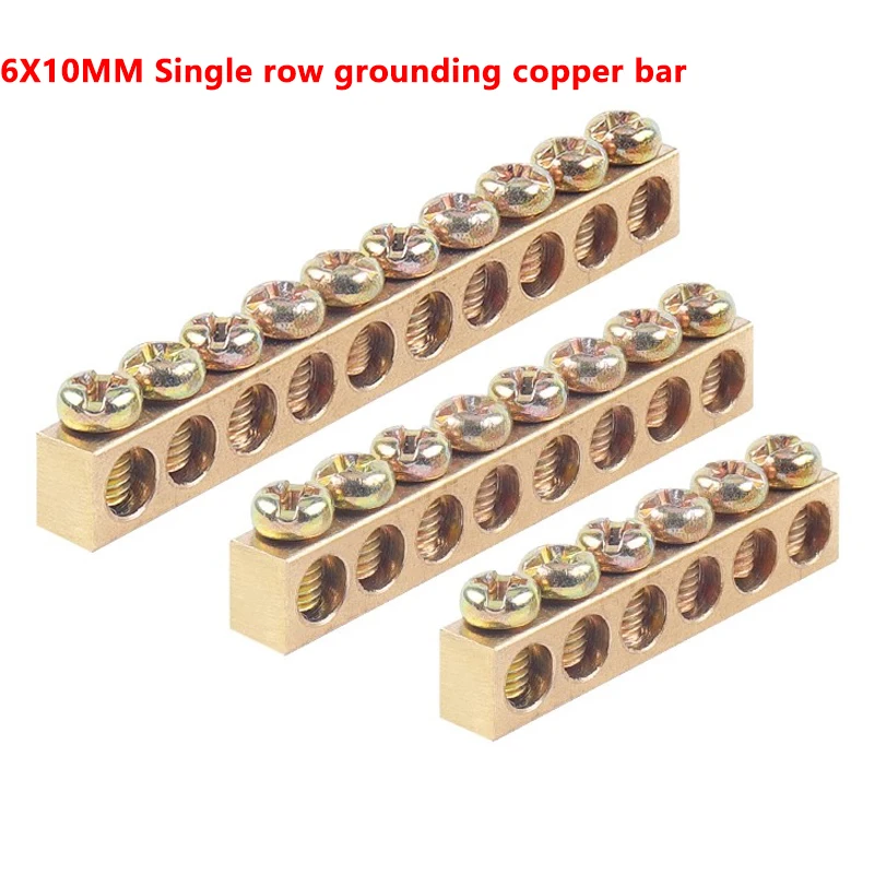 

1 шт., медная клемма с нулевым заземлением для соединения 4/5/6/7/8/10/12/15 отверстий