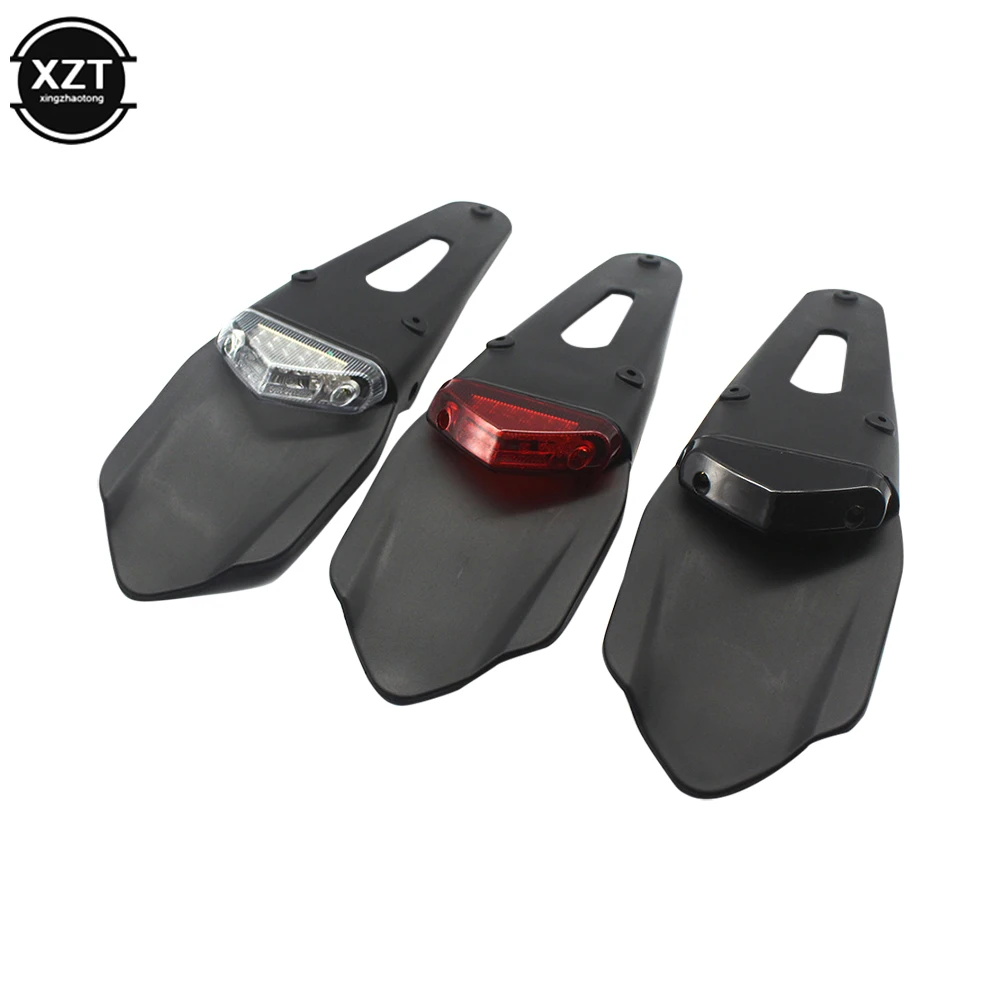 

Motorcycle Rear Fender License Plate Bracket Holder with 12V LED Taillight Brake Lamp Universal for Enduro Off-Road Bike