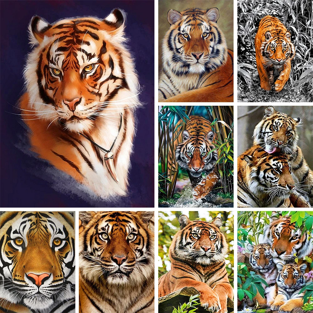 

Алмазная мозаика 5D полностью Круглая Мозаика «сделай сам» Серия Тигр Набор для стен алмаз вышивка рисунок Декор подарки