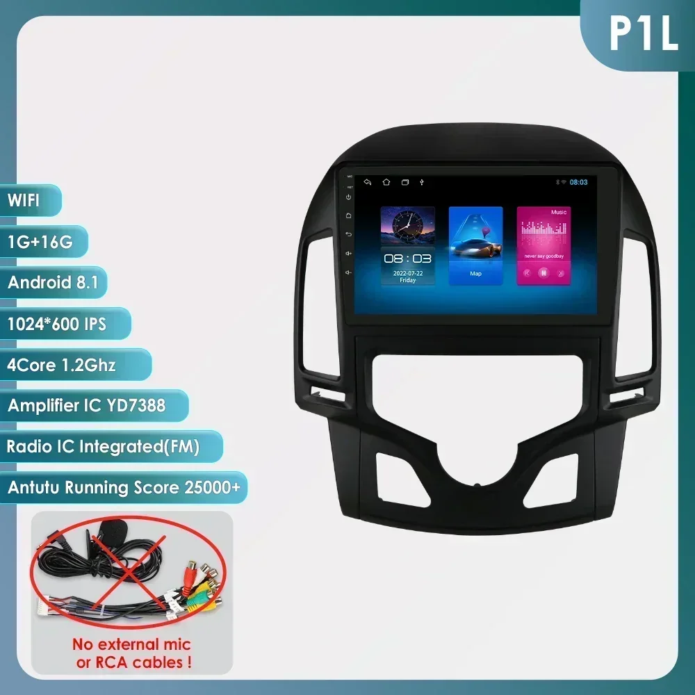 

Hizpo Octa Core 6115 для Hyundai I30 2006-2011, автомобильный радиоприемник, мультимедийный плеер, система навигатора, GPS, авто стерео 2din, Android Carplay