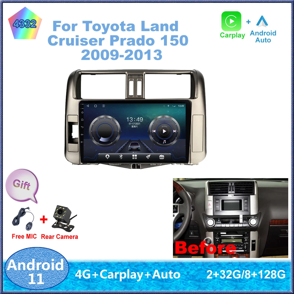 

9 "для TOYOTA Land Cruiser Prado 2010-2013 Android 10 Carplay Авто 4G Sim WiFi DSP RDS автомобильное радио стерео Мультимедийный GPS