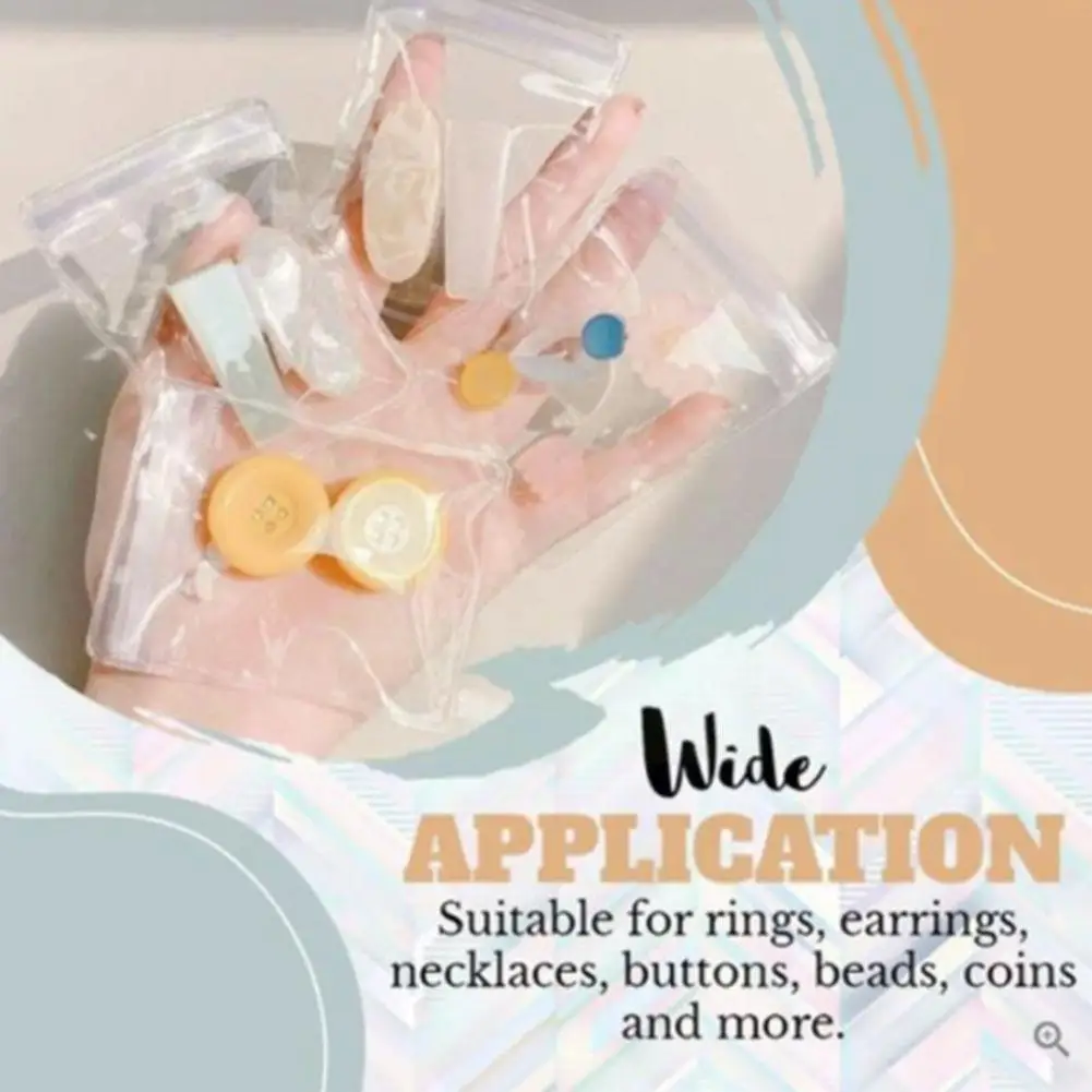 

Portable Transparent Dustproof Storage Bag Plastic Gift Organize Jewelry Necklace Earrings Collection Bag Holders Sealed O8I0