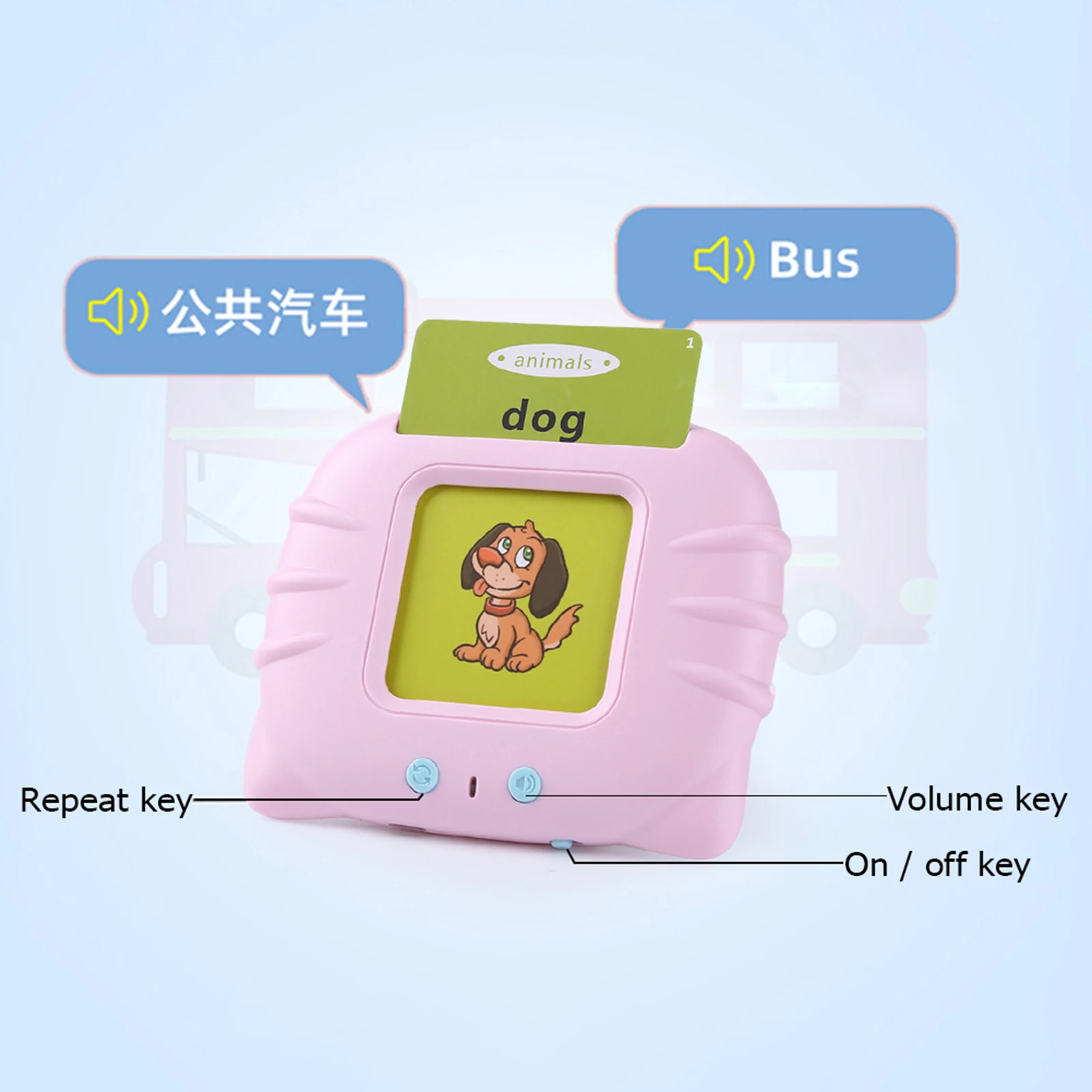 224Pcs Flash Cards Learning Machine Musical Educational Electronic Toy Interactive Toys with Sound Effects Audible for Age 2-6 - купить по