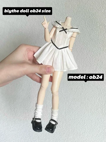 Платье для куклы Blythe Ob24 P20, белое