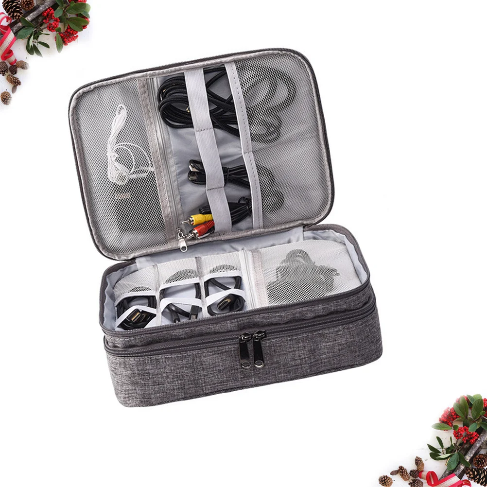 

3 Layers Electronics Carrying Case Travel Pouch Small Disc Storage Puch Accessories Organizer Waterproof Headphones
