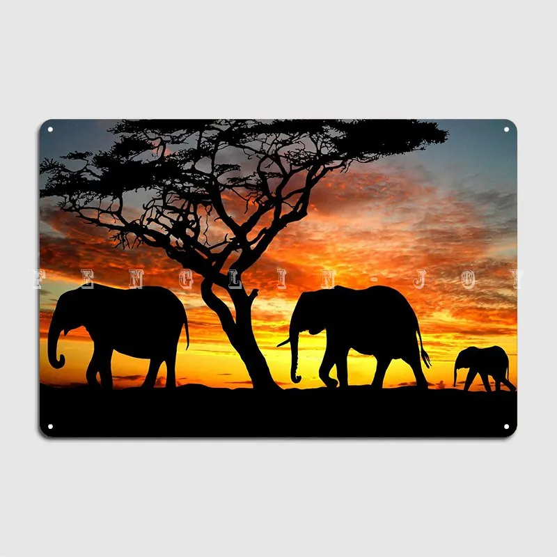 

Ndovu Jua Tree Poster Metal Plaque Wall Pub Cinema Designing Mural Painting Tin Sign Poster