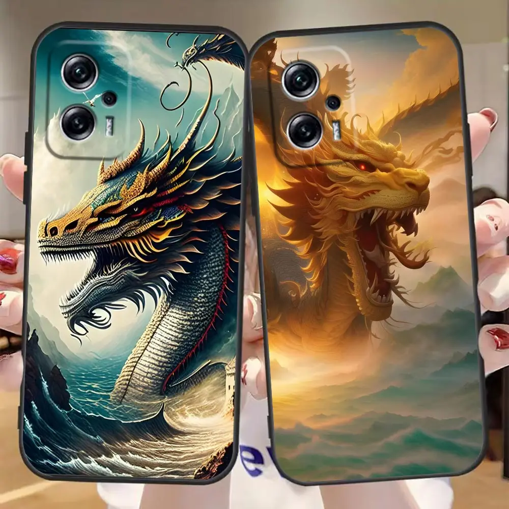

Case For Redmi Note 11 10 9T 9S 9 8T 8 7 6 5 5A 4 3 A1 GO Pro Aprime 5G 4G Cover Funda Cqoue Capa Art Dragon Totem