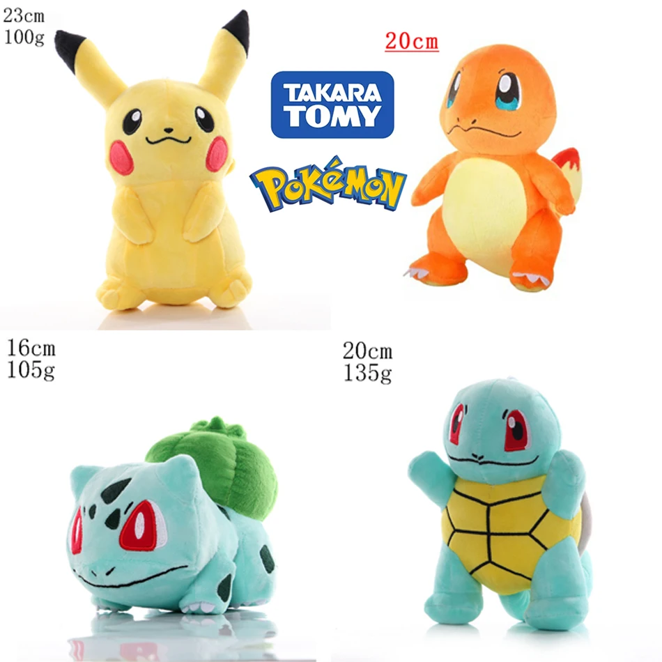 

Anime Pokemon Plush Toy Kawaii Pikachu Charmander Squirtle Bulbasaur Eevee Stuffed Wholesale Claw Machine Doll Gift For Kids